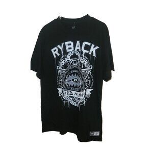 RYBACK FEED ME MORE black tee wwe wear NWT adult LARGE 2 Sided nwa awa wwf....B7